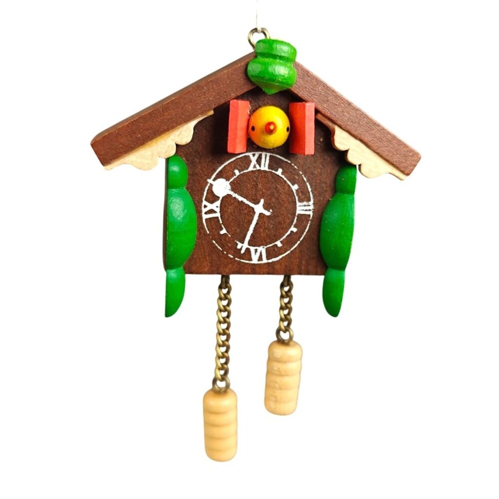 Vintage Miniature Christian Ulbricht? Wooden Cuckoo Clock Christmas Ornament